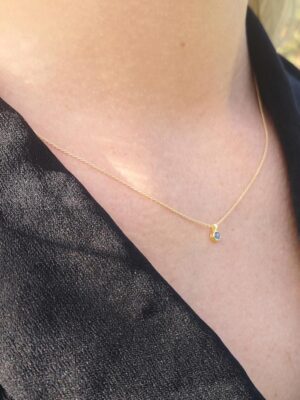 Julia Margaret Cameron - guldhalskæde med sky-blue topaz - pic. 1