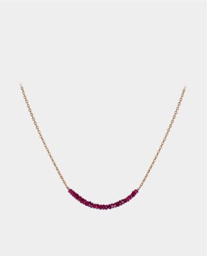 Ann Brunton - gold necklace with small rubies