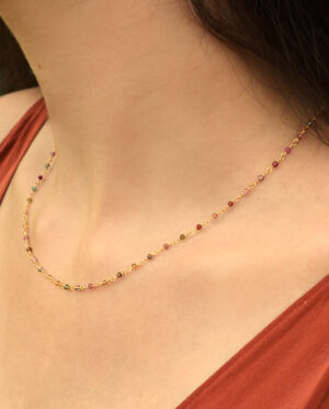 Frances Abington - halskæde med multifarvede turmaliner - pic. 1