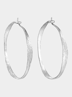 Clara da Silva - large hammered creoles in silver