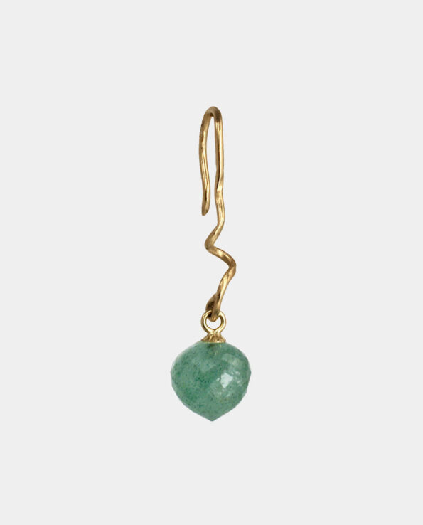 Clara Barton - gold earring with light green aventurine