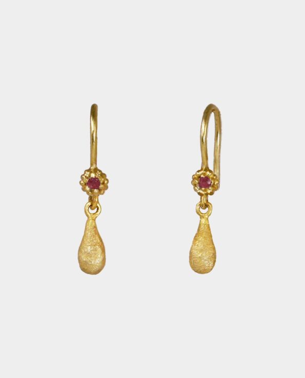 earring with ruby