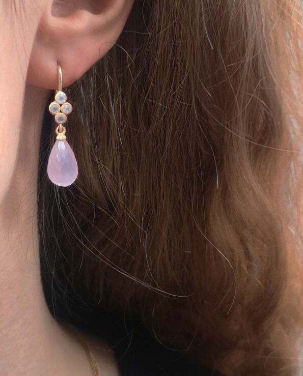 Amina Rani - øreringe med akvamariner og lys rosa onyx - pic. 1