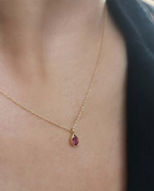 Artemisia II - guldhalskæde med pink turmalin - pic. 1