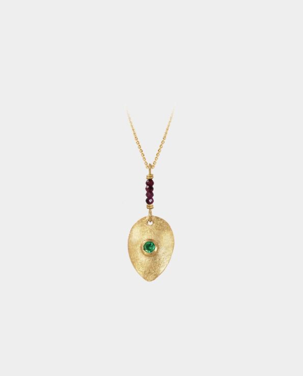 Christine de Pisan - necklace with emerald and rubies