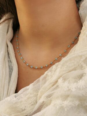 Antonia of Bavaria - halskæde med lyseblå akvamarin - pic. 1