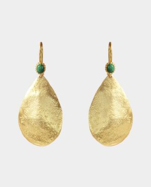 hammered earrings with green aventurine