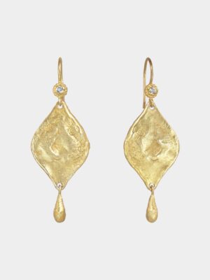 earrhook with topaz and pendant