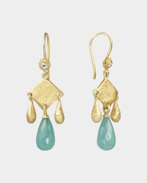 earring with blue green onyx