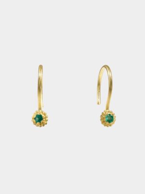 earring with green emerald