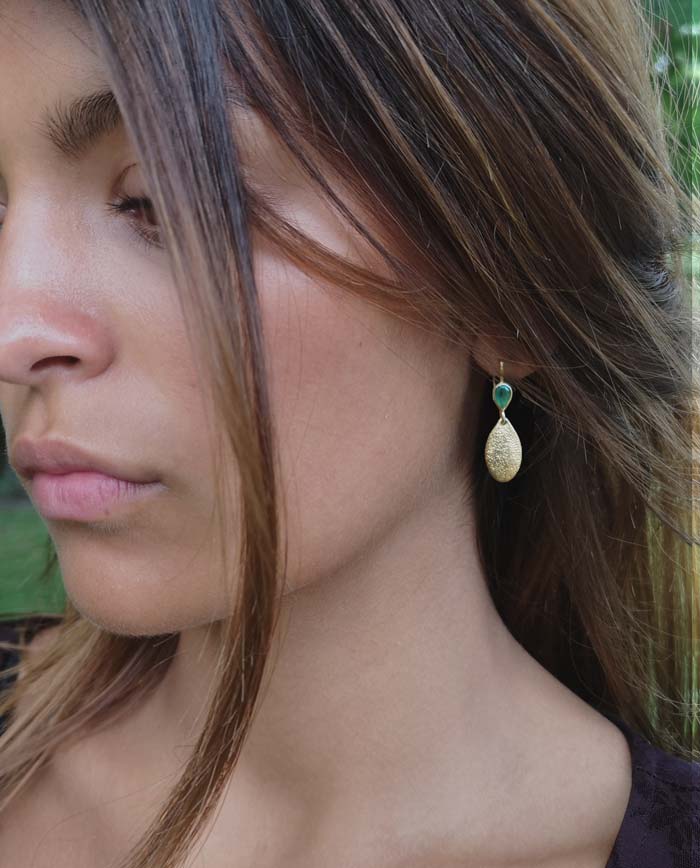 earring with bottle green onyx model copy