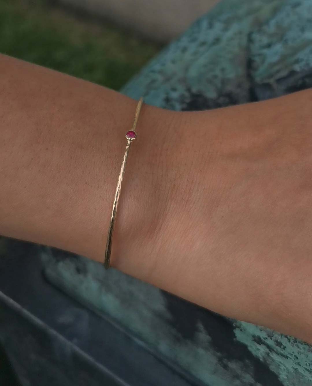 gold bracelet with ruby