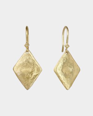 harlequin shaped earrings with topaz