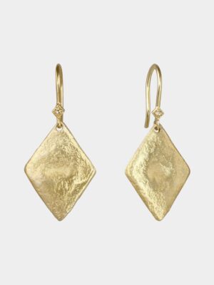 harlequin shaped earrings with topaz