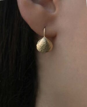 little shell shaped earring close up