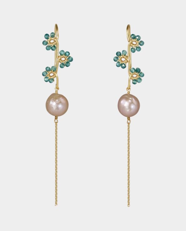 apatite earring with rosa fresh water