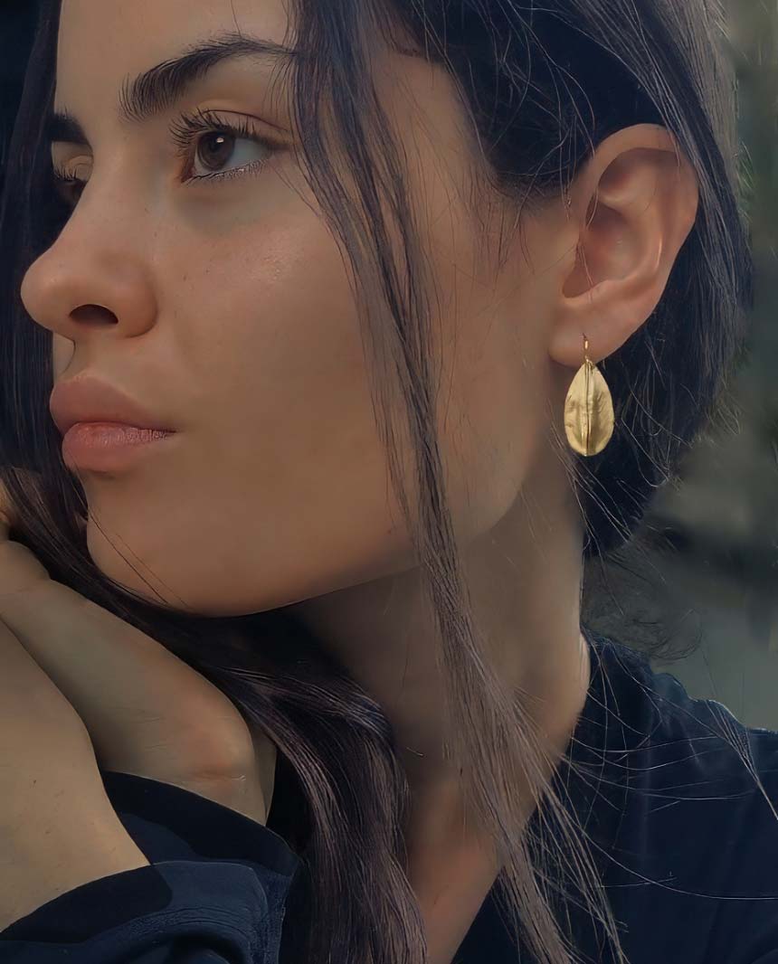 leaf shaped earrings