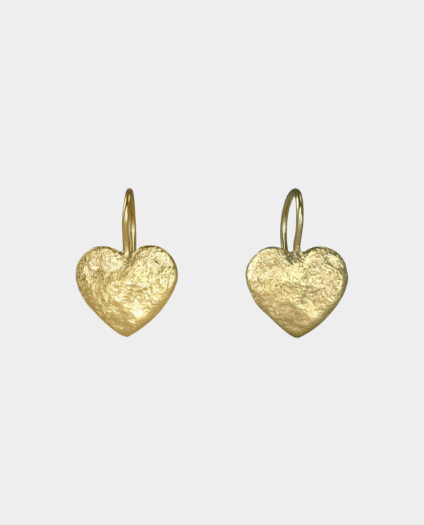 earring with hammered heart