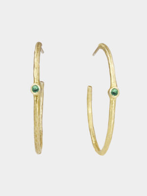 hoops with green aventurine