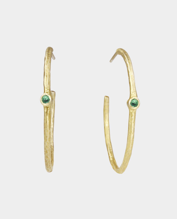 hoops with green aventurine