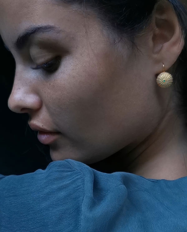 sea urchin big size emerald model