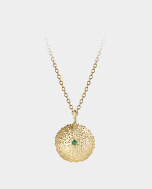 sea urchin with green emerald necklace