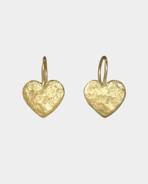 earring with hammered heart