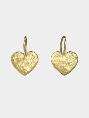 earring with hammered heart