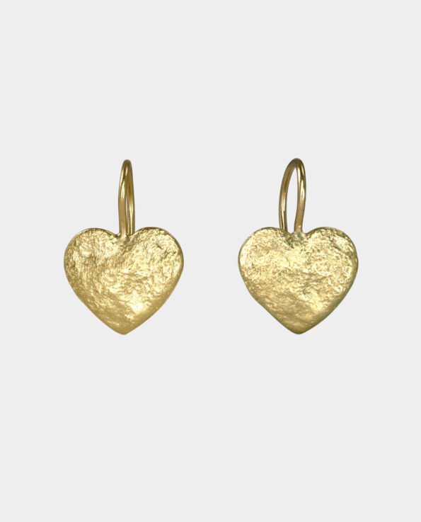 earring with hammered heart