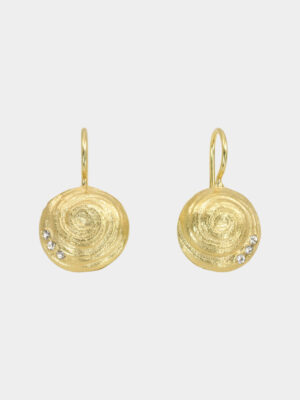 sundial snail earring with white topaz