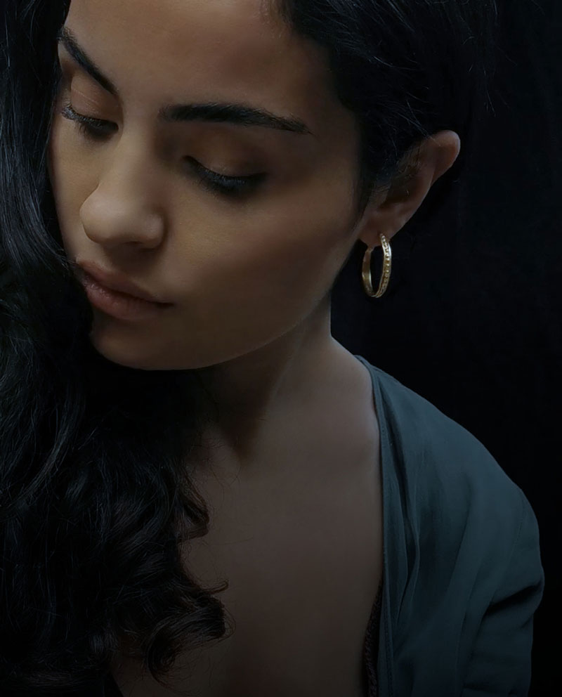 antique designed hoops with small dots