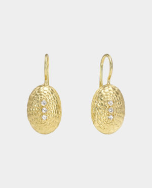 earring with turtle sea urchin and white topaz