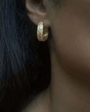 hoops with rustic surface close up