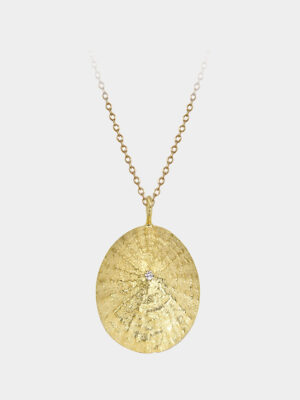 necklace with abalone shell and white topaz