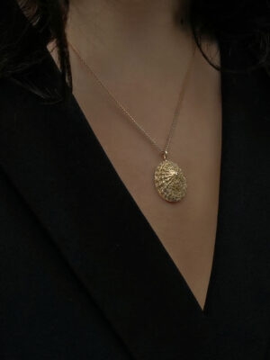 necklace with abelone shell close up