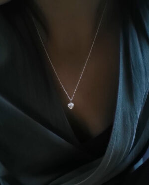 necklace with massive silver heart