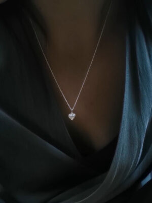 necklace with massive silver heart