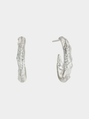 silver hoops with antique design