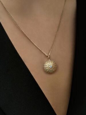 big sea urchin necklace close up