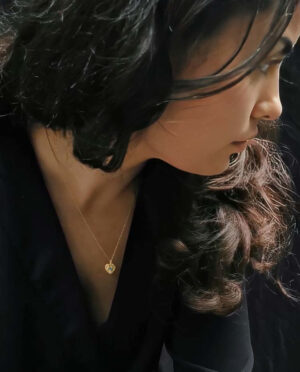 angeyja halskæde med patineret hjerte og en fin apatit