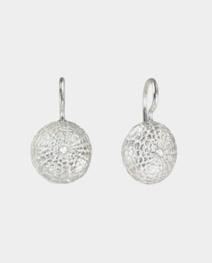 silver turtle sea urchin with white topaz