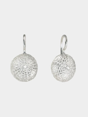 silver turtle sea urchin with white topaz