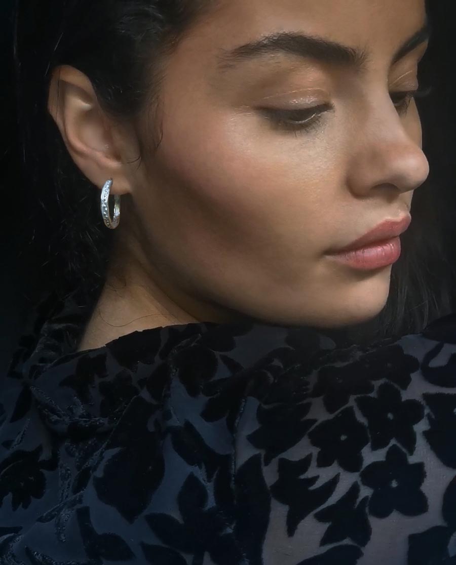 small silverhoops with dots