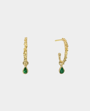 hoops with green onyx drop
