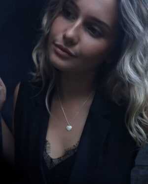 rustic silver heart model