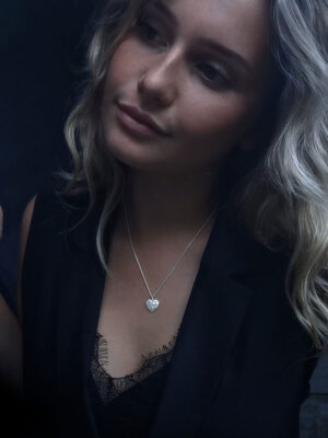 rustic silver heart model