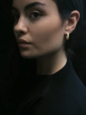 small hoops with dot pattern model