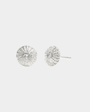 small silver sea urchin earrings