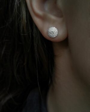 small silver sea urchin sticker close up