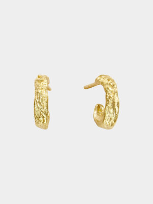 tiny hoops with rustic pattern